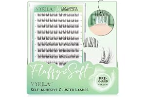 VYRILA Self-Adhesive Lash Cluster, 100pcs Pre-Glued Clusters -Charm | Pop-On Faux Eyelashes, 3D Band D Curl Natural Look Lahses, Easy to Apply, Reusable 0.05mm Eyelash Extensions