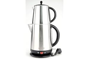 Neudorf Elektronik Teemaschine DIVANE (schwarz) mit autom. Abschaltung & Warmhaltefunktion/ 2200 & 150 Watt/robuste sparsame Technik/Duales-Heizsystem/Überhitzungsschutz/Edelstahl/ 1 & 1,7 Liter