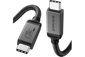 Silkland Kabel USB4 dla Thunderbolt 4, transfer danych 40Gbps, Kabel ładujący PD3.1 240W 48V/5A, 8K@60Hz, USB C do USB C do iPhone15 Pro Max, MacBook Pro, iPad Pro, iMac, Dock, SSD, Monitor - 2M