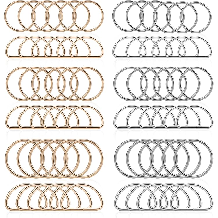 Produktbild von 34 Stück Schlüsselringe Klein, 17 Farben Runde Metall Karabiner