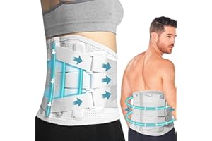 SUPLYMAR Faja Lumbar Hombre y Mujer con Soporte de Aluminio y Placa de Apoyo para la Cintura. Faja Lumbar con Doble Ajuste y Presión Abdominal, Alivia la Ciática y el Dolor de Espalda. (XX-Large)