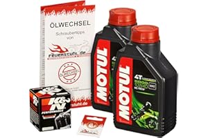 FEUERSTUHL.DE GMBH Motul 10W-40 Öl + K&N Ölfilter für Kawasaki ER6f / ER6n, 05-15, EX650A EX650C - Ölwechselset inkl. Motoröl, Filter, Dichtring