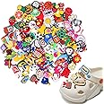 TecoKart 35Pcs Random Crocs Charm for Women, Shoe Charms Kinds Styles Colorful Anime Animals DIY Croc Clog Sandals Charms Shoes Decoration，DIY Merch Shoe Charm Suitable for Kids and Teens Adults
