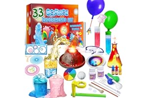 JOPSHEEN 33 Esperimenti Kit Scienza per Bambini, Progetto Scienza Giocattoli STEM per Ragazzi Ragazze Apprendimento Regali Educativi, Vulcano Giocattolo, Set di Chimica