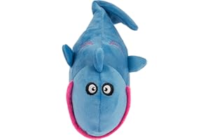 goDog Moonmoon Action Peluche Squalo Animato Squeaky Dog Toy, Tecnologia Chew Guard - Blu, Taglia Unica