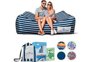 Chillbo Flap N Nap Lounger Aufblasbare Couch, Nautical Blue, XL