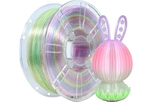iBOSS transparent clignotant PLA+filament 1,75 mm, gradient transparent arc-en-ciel 3D imprimante 1KG bobine, filament 3D matériau d'impression 3D 1.75mm, +/- 0,02mm, arc-en-ciel clignotant