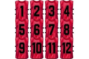 GORPENT 12 stycken fotbollslivstycke med siffror, Scrimmage-träningsväst, unisex-design ungdom sport fotbollsträning, vändbar