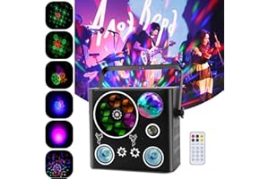 PUZILOZA 60W Luce Discoteca Bola de Luci Fiesta para casa 5 en 1 RGB LED DMX512 Activadas por Sonido con Estroboscópicas Flash Lluminación de Escenario para DJ Bar
