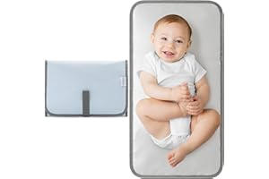 Comfy Cubs Baby Changing Mat Compact - Waterproof Nappy Change Mat with Soft Cushioning - Foldable, Travel-Friendly Design - Stylish Neutral Colours for Boys and Girls - Sea Blue