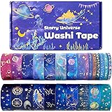 12 Rolls Washi Tape Set, Galaxy Purple Washi Tape Decorative Masking Tape Pastel Scrapbook Tape Aesthetic Gold Foil Washi Tape Stickers For DIY - View #9