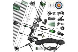 ZSHJGJR Compoundbow Set 25-60 lbs Adjustable Archery Bow and arrow Set Compound bow kit Compound bows for adults Compound bow accessories RH LH
