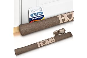 Beautissu Tuuli Bas de Porte 120 cm Poids 1,2 kg en Coton – comme Boudin de Porte ou Boudin de Fenêtre Contre Le Froid – Coussin de Porte Marron Robuste avec Remplissage et Tenue Ferme