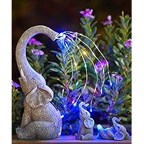 Cuteefun Grijze Beer Zonne-tuinornament Buiten, Dieren Tuinstandbeeld Decoratie met Zonnelicht, Weerbestendig Duurzaam, Grijze Beer Decoratie voor Tuin Gazon, Housewarming Vrouwen Mama