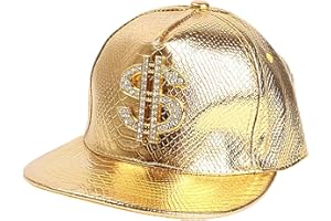 BESREEY 4 Color Baseball Cap - Dollar Sign Hip Hop Rapper Hat, Gold Dollar Cap, Masquerade Running Hat