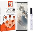STP FEEL Uv Premium Tempered Glass Screen Protector Guard For Motorola Edge 50 Pro 5G / Moto Edge 50 5G Cellphone (6.7 Inch) Full Adhesive Uv Curved Case Friendly Hd+ Clarity (Pack Of 1)