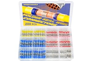 haisstronica 200PCS Solder Seal Wire Connectors Heat Shrink Wire Connectors-Heat Shrink Butt Connectors for Marine,Stereo(20Yellow 50White 65Red 65Blue) Solder Sleeve
