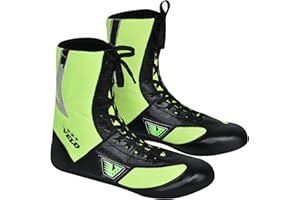 VELO - Boxing Shoes Cowhide Leather with Outer mesh with PU Sole Unisex Shoes - Green High-Top.