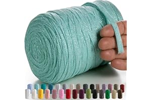 MeriWoolArt Fil Textile Métallique - 125m 10mm Cordon Macramé Métallique - Fil Macramé Brillant Lurex, Tenture Murale DIY, Attrapeur de Rêve, Décoration Mariage Boho, Ruban Coton