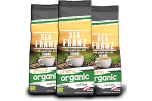 Der-Franz Crema organic Coffee, whole bean, 3 x 500 g