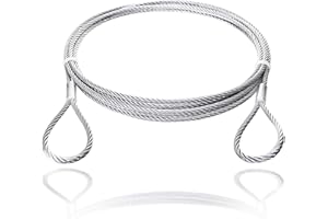 Drahtseile24 Stahlseil mit Ösen, Drahtseil mit Ösen, Schlaufenseil – Stahlseil mit zwei Schlaufen, Drahtseil mit 2 Schlaufen | Ø2mm / 50kg Nutzlast | 3m