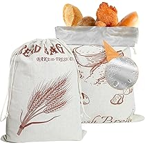 Lot De 2 Sac à Pain New Living 100 % Lin Biologique, Réutilisables