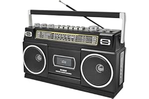 CTDZLED Cassette Player with Bluetooth & AM/FM/SW Radio | Portable Boombox Stereo Sound, Tape Recorder, 8W Dual Speakers, USB/TF Playback, Mains/Battery Power | Supports Earphones