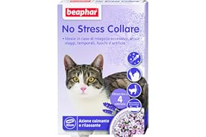 Beaphar No stress, collare calmante alla Valeriana per gatti, riduce lo stress e i problemi comportamentali, 1 collare 35 cm