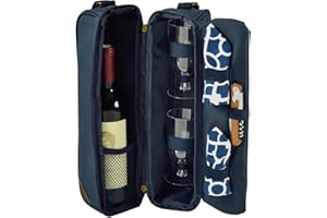 Picnic at Ascot Isolierte Weintasche mit 2 Weingläsern, Servietten und Korkenzieher, entworfen und zusammengebaut in den USA