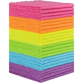 Orighty Microfiber Cleaning Cloths 24 Packs Highly Absorbent, Lint Free Multipurpose Powerful Cleaning Cloths for Home, Kitch