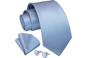 Enlision Cravate Homme Mariage Cravates Couleur Unie Ensemble Cravate et Pochette et Boutons de Manchette Set Motif Cachemire Floral Travail Cadeau Fete Cravates