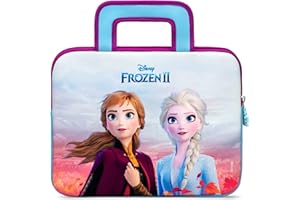 Pebble Gear Disney Frozen Bolsa infanti 8-10 Pulgadas - Funda de Transporte con Anna & Elsa Adecuada para tabletas Infantiles, Nintendo Switch, Espacio para Juguetes y Accesorios