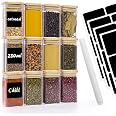Withosent Lot de 7 Bocaux en Verre, 750ml/1500ml/2400ml Bocal en Verre avec Couvercle en bambou