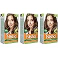 Nisha Creme Hair Color Light Brown, Permanent Hair Colour for Women Men, No Ammonia, Ultra Soft Deep Shine, 100% Grey Coverage, 5.0 Light Brown Hair Colour 120gm Pack of 3