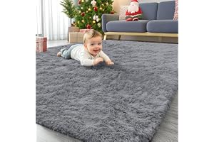 Homaxy Stor, fluffig, halkfri, maskintvättbar matta med hög lugg, för vardagsrum, sovrum, barnkammare, 200 x 280 cm