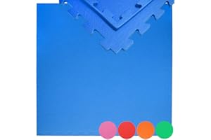 EYEPOWER Tapis Puzzle de Fitness 90x90cm INCL Embouts Extensible Protection Sol de Sport en Mousse EVA épais 12mm