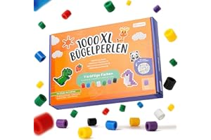 ‎MOLINORC molinoRC Large Ironing Beads 10 mm [1000 Pieces] in 7 Great Powerful Colours - with 30+ Templates Download - XL Ironing Beads - Large Beads for Easy Ironing and Crafts - Maxi Beads