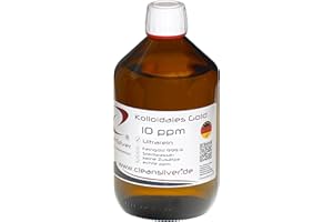 CleanSilver - Kolloidales Gold 10 ppm - Made in Germany - Für ganzheitliches Wohlbefinden - Ultrarein 99,99% - 500ml