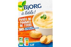 BJORG - Purée Pommes de Terre Bio - Sans Sel Ajouté - 100 % Végétale - 2 x 97 g