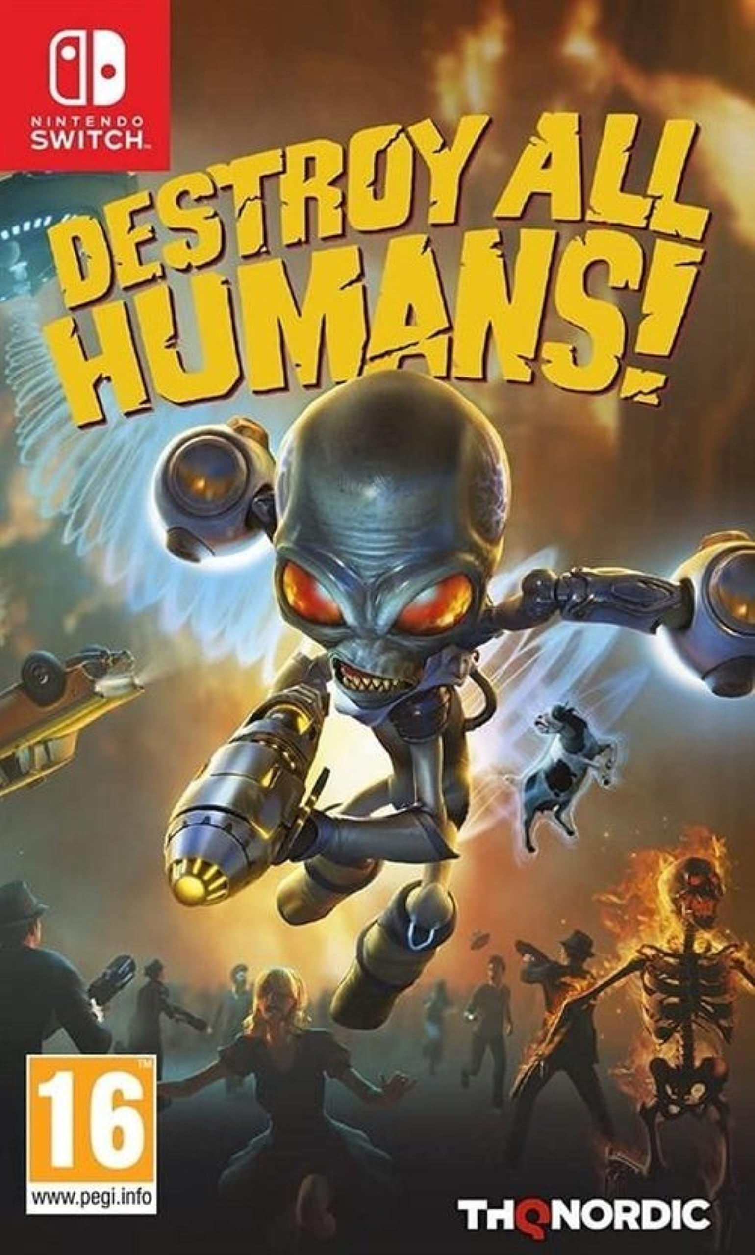 Carátula de Destruye a todos los humanos para Switch (edición PAL España)