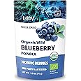 LOOV Wild Blueberry Powder Organic, Wild-Crafted from Nordic Forests, 100% Whole Fruit Bilberry, 15-Day Supply, 91 g, Freeze-Dried and Powdered Blueberries, No Added Sugar