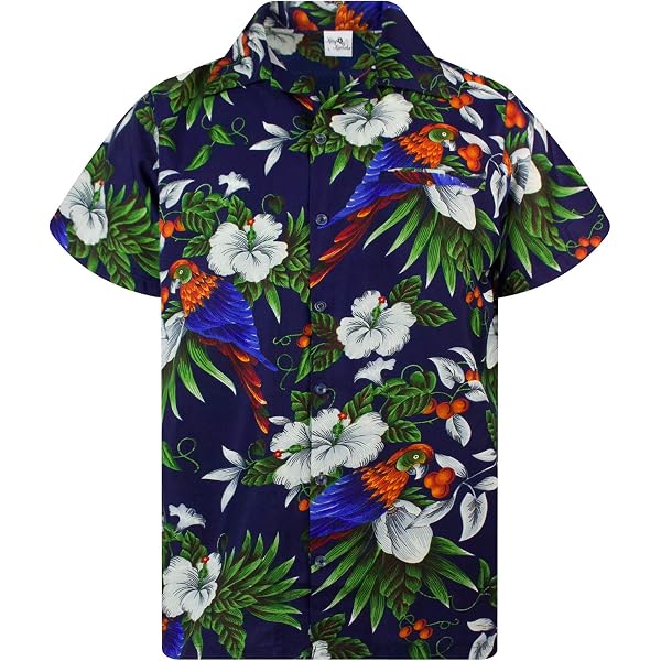 Chemise Hawaïenne King Kameha - Manches Courtes, Imprimé Fleurs Jaunes - Coupe Régulière Homme/Unisexe - Taille XXL (Vérifier Guide Taille) - 2