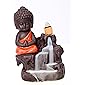 Decora Craft Resin Buddha Backflow Smoke Fountain With Scented Cone Incense, Standard, Red.