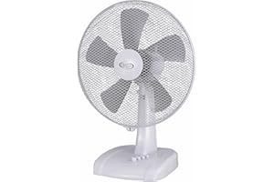 Argoclima Ginger blanche Table ventilateur Diamètre du 40 cm 5 Lames 3 niveaux Transparent