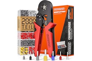 MONZANA® Crimpzange 0,25-10mm² 2000 Aderendhülsen Set elektrische Steckverbinder Aufbewahrungstasche Elektriker Werkzeug Zange Presszange Kabelschuhe