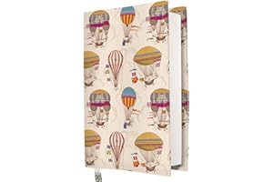 KAPAX Custodia a libro – Copertina rigida per libri in brossura, tessuto lavabile, protezione per libri, imbottita, custodia per tablet PC per adulti (palloni, M)