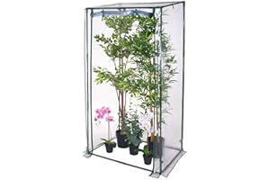 ESTO Serra da Balcone da Giardino, Corpo in Policarbonato e Telo in PVC Trasparente, Adatto per Colture Invernali, Copertura per Piante e Fiori (da Terrazzo)