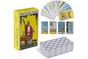 Tarot Cards Miotlsy 78 Tarot Deck Tarjetas Juego de Cartas con Caja para Principiantes Tarjetas de Juego de Adivinación del Destino,Juegos de mesa de fiesta familiar para principiantes