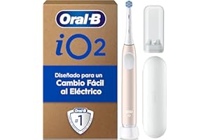 Oral-B iO 2 Cepillo de Dientes Eléctrico Rosa Suave, 1 Cabezal, 1 Estuche De Viaje, 1 Soporte de Recambios de Viaje, 3 Modos De Cepillado, Sensor De Presión y Temporizador, Diseñado por Braun