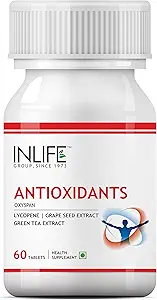 INLIFE Antioxidants Supplements Lycopene,Grape Seed Extract,Green Tea Extract Immunity - 60 Tablets